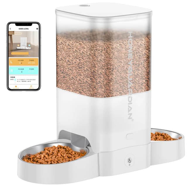 HoneyGuaridan 6L WiFi Automatic Cat Feeder for 2 Cats