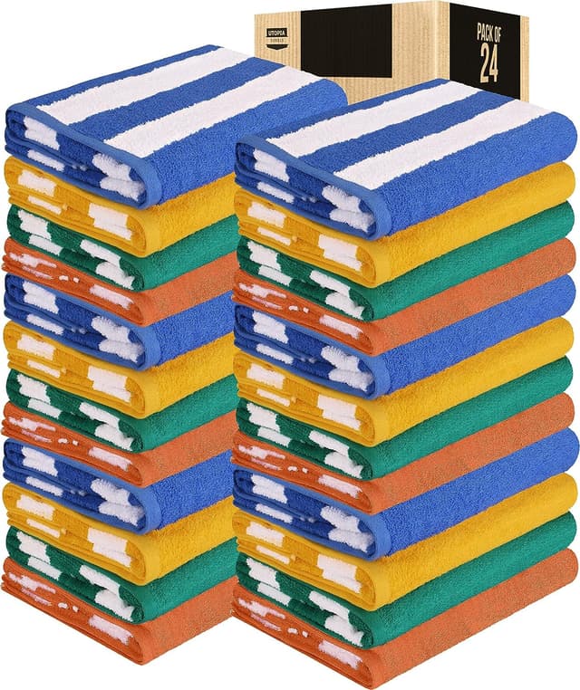 Utopia Towels Cabana Stripe Beach Towels (Pack of 4)