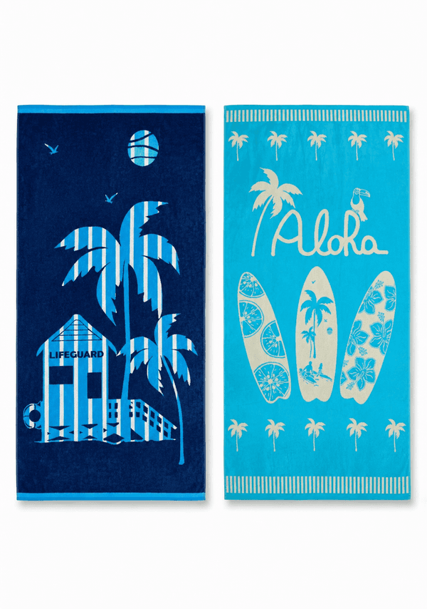 Shokil Textile Extra Large Egyptian Beach Towels (Pack of 2, 90x170cm)
