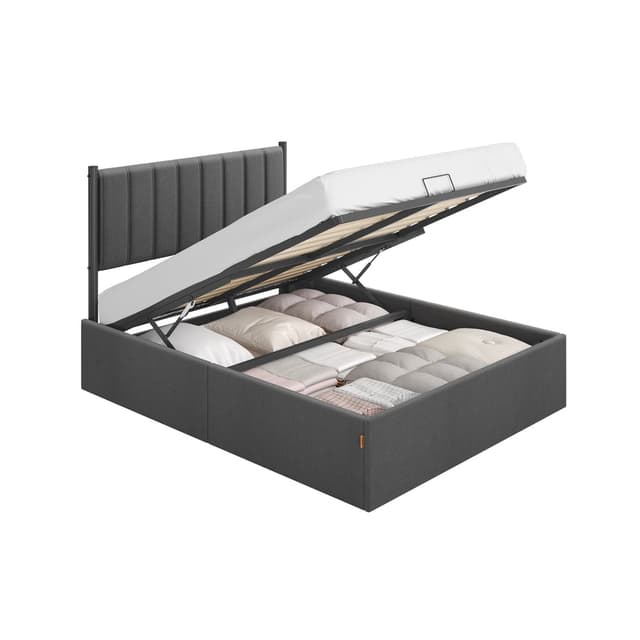 VASAGLE King Ottoman Bed Frame with Lift-Up Storage