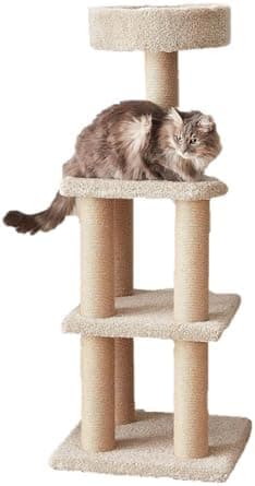 Amazon Basics Cat Tree Tower with Scratching Posts, Beige, Large (45 x 45 x 117 cm)