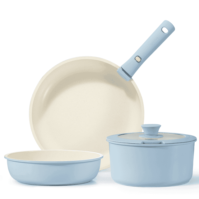 CAROTE 5-Piece Granite Non-Stick Cookware Set with Detachable Handle