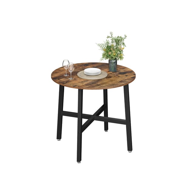 VASAGLE Round Kitchen Table 80 cm Industrial Style KDT080B01