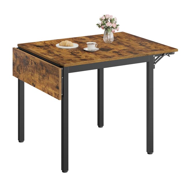 VASAGLE Folding Dining Table Drop Leaf Extendable 120 x 78 cm KDT077B01