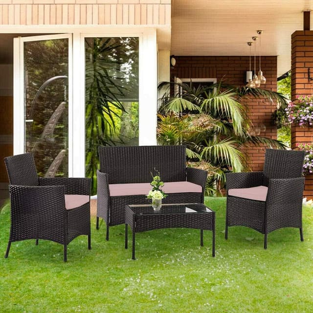 Panana 8 Seater Rattan Garden Furniture Set Dining Table and Chairs