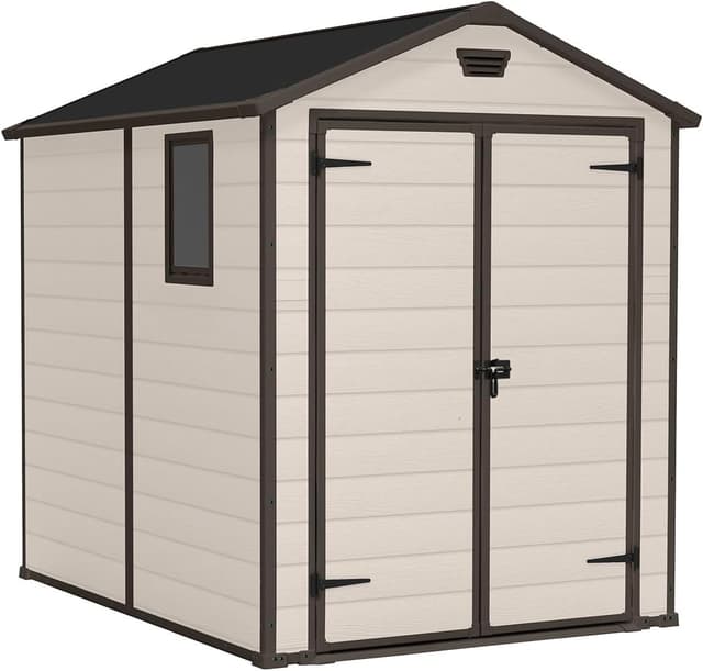 Keter Manor 6x5ft Apex Double Door Garden Shed