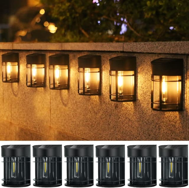nipify Solar Fence Lights 6 Pack