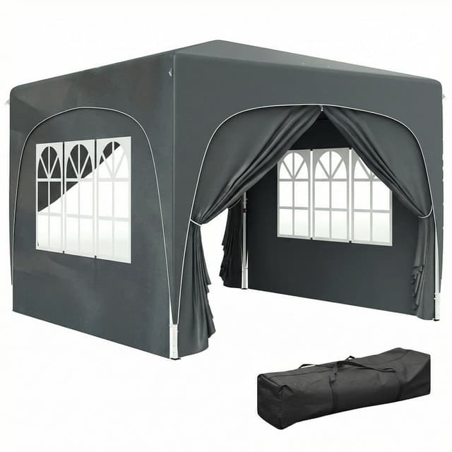 Outsunny 3 x 3m Pop Up Gazebo with Sides UPF50+