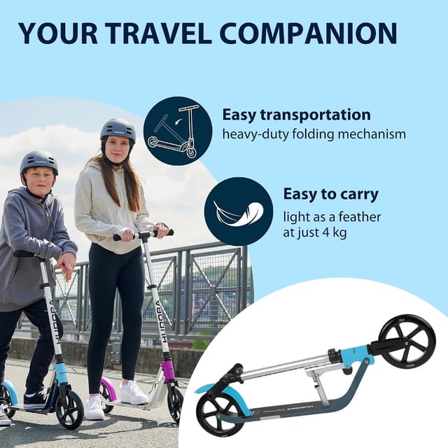 HUDORA BigWheel Pure Folding Scooter Big Wheels