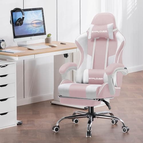 GTPLAYER Fabric Gaming Chair with Footrest