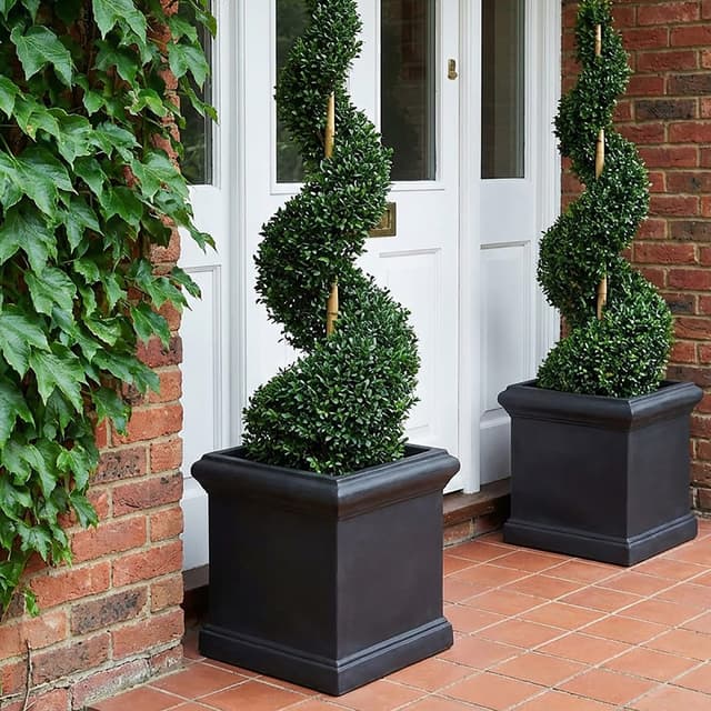 IDEALIST Victorian 35cm Square Planter Black Reinforced Stone