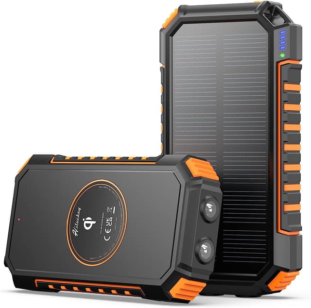 Hiluckey Solar Charger 26,800mAh Wireless