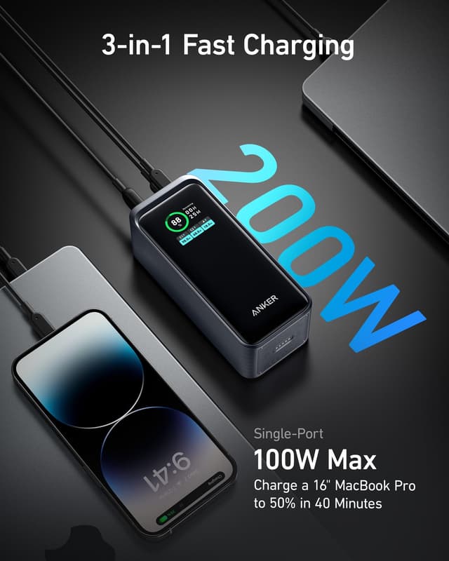 Anker Prime Power Bank 20,000mAh 200W