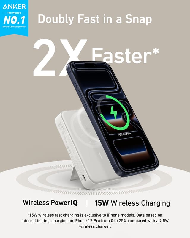 Anker MagGo Power Bank 10,000mAh Qi2 Slim