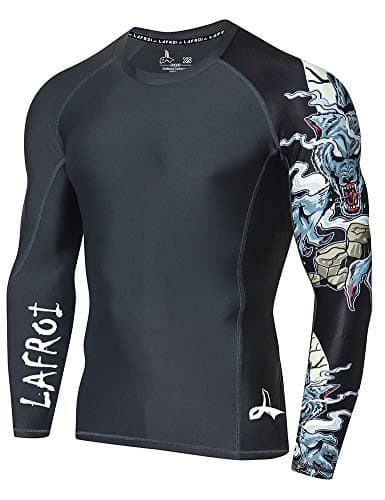 LAFROI Men's Long Sleeve UPF 50+ Compression Rash Guard