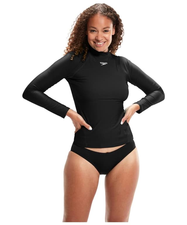 Speedo Women's Full Zip Long Sleeve Sun Protection Rash Top