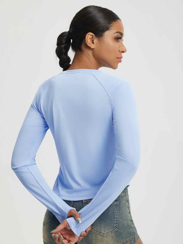 BALEAF Women's Half Zip Long Sleeve Rash Guard UPF 50+