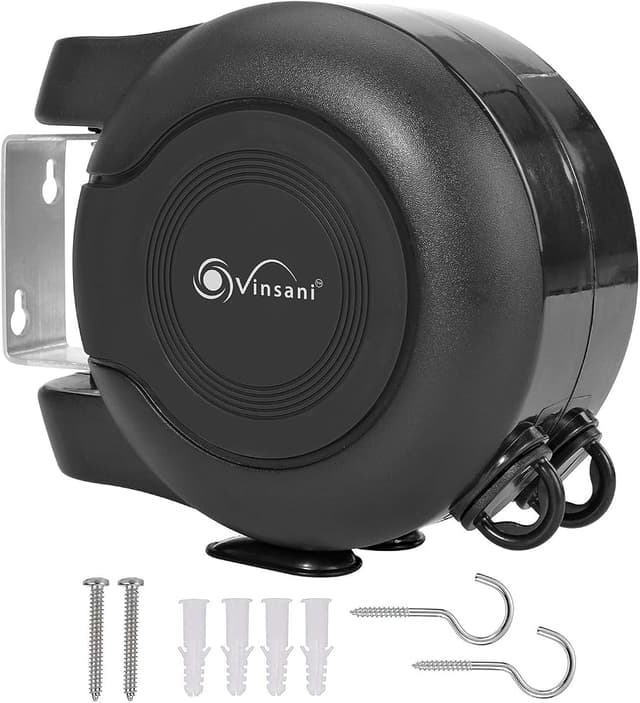 Vinsani 30m Retractable Reel Washing Line, Twin Cable