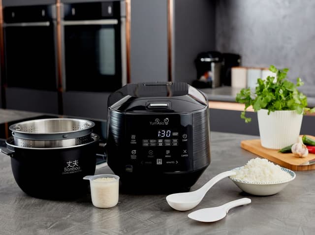 Yum Asia Bamboo Rice Cooker with Induction Heating IH and Ceramic Bowl 1.5 Litre