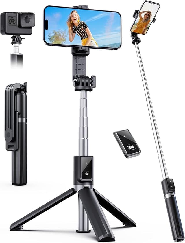 ANXRE Selfie Stick Travel Tripod with Bluetooth Remote