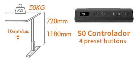 FEZIBO Height Adjustable Electric Standing Desk 100x60cm