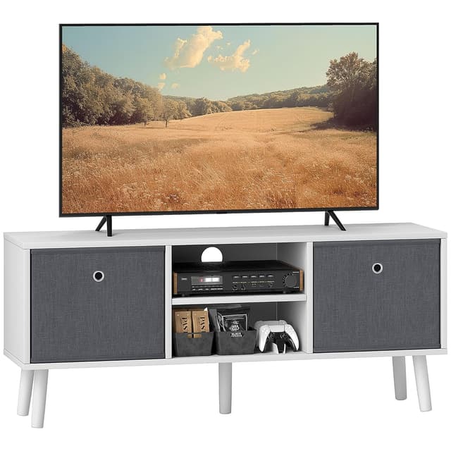HOMCOM TV Cabinet with Foldable Drawers for TVs up to 50 Inches