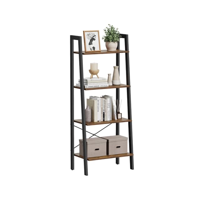 VASAGLE 4-Tier Ladder Shelf Industrial Storage Rack LLS44X