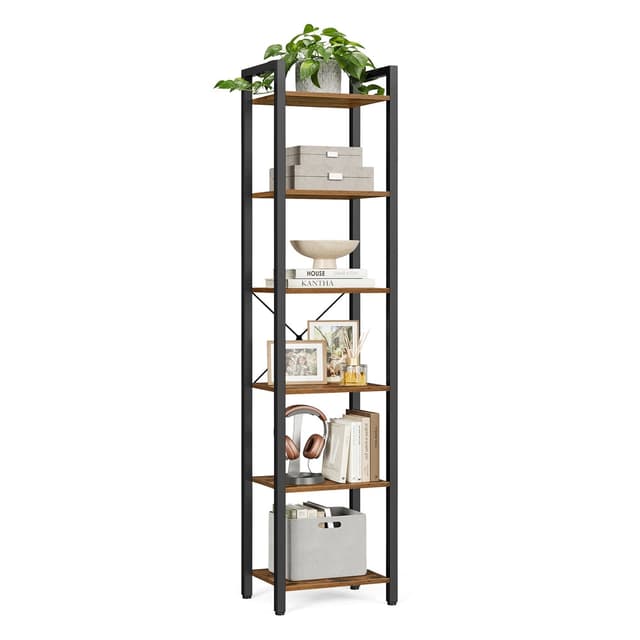 VASAGLE 6-Tier Narrow Bookshelf Industrial Style LLS101B01