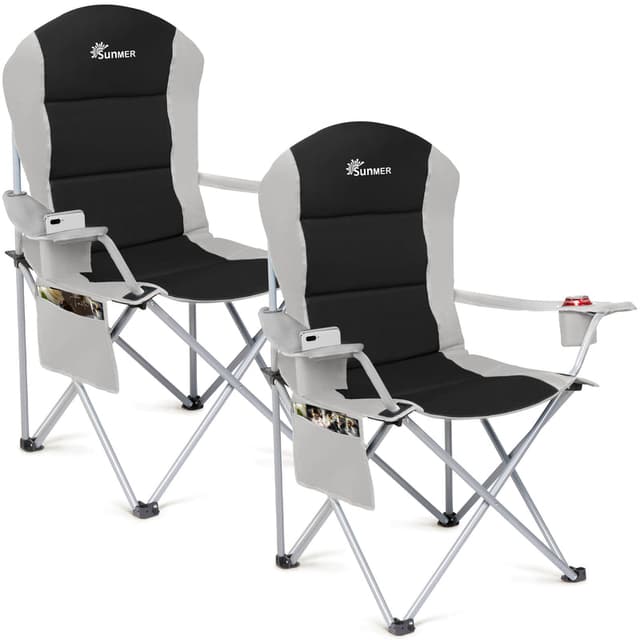 SUNMER Padded Camping Chairs (Set of 2)