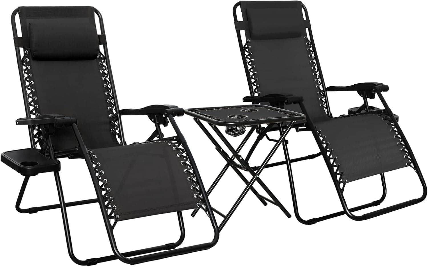 Amazon Basics Zero Gravity Chair with Side Table, Set of 2 — our top pick