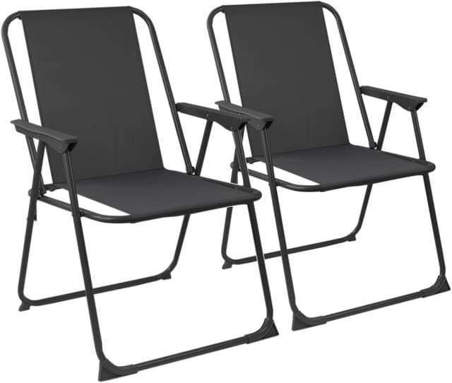Harbour Housewares Folding Beach Deck Chairs, Pack of 2