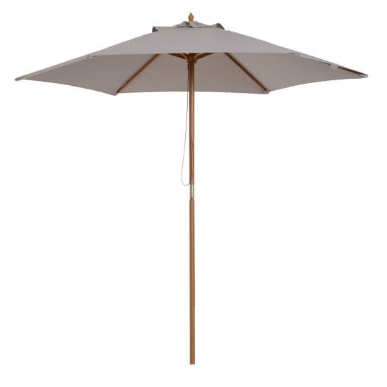 Outsunny 2.5m Wood Garden Parasol with Rope Pulley