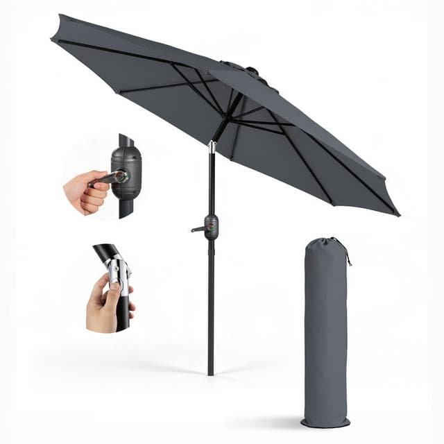 KEPLIN 2.7m Tilting Parasol with Protective Cover
