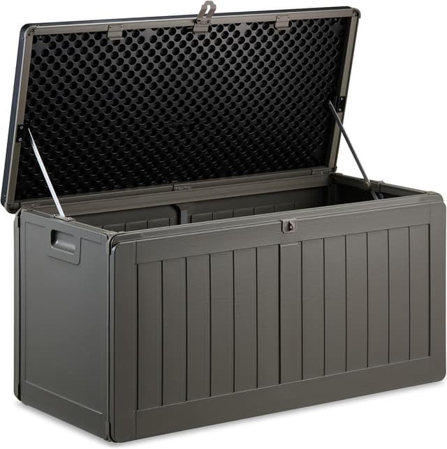 VonHaus Garden Storage Box 190L, Outdoor Utility Chest with Lockable Lid