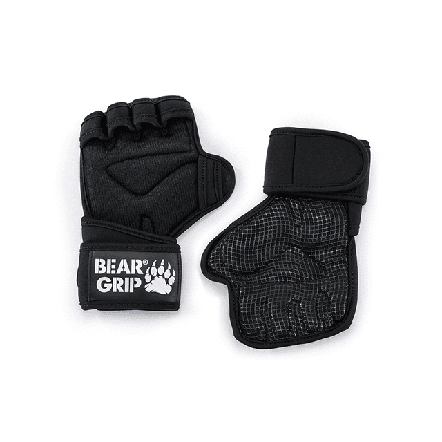 BEAR GRIP Gym Gloves with Adjustable Wrist Wrap Breathable Silicone Grip