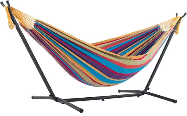 Vivere UHSDO8-20 Double Cotton Hammock with Steel Stand