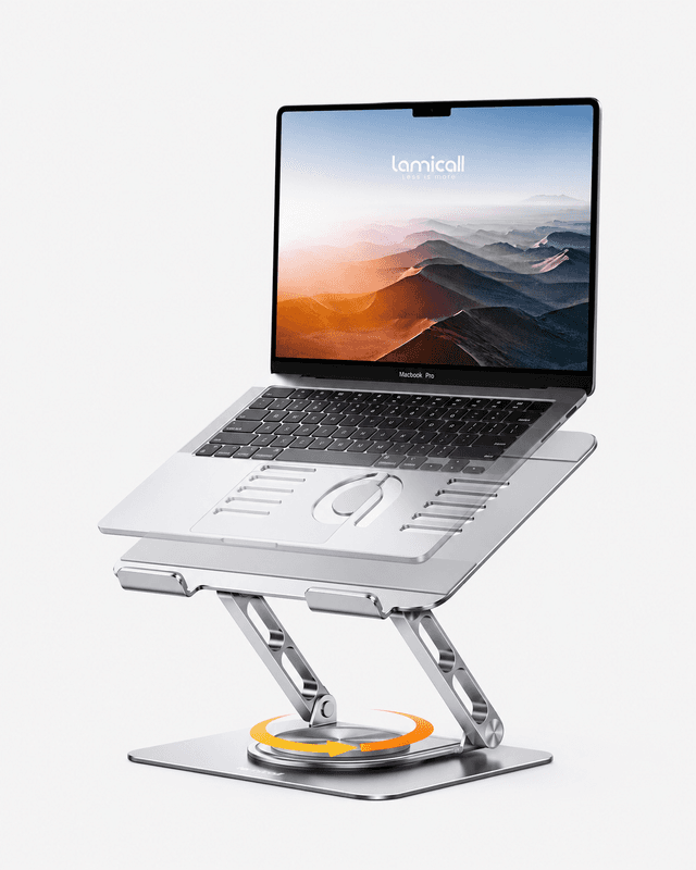 Lamicall Laptop Stand Desk with 360 Rotating Base