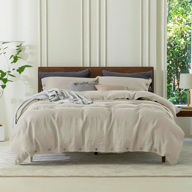 EVERLY 100% Pure Linen Duvet Cover Set King