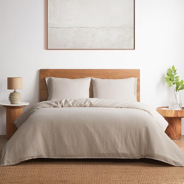 DAPU 100% Linen Duvet Cover Set Double