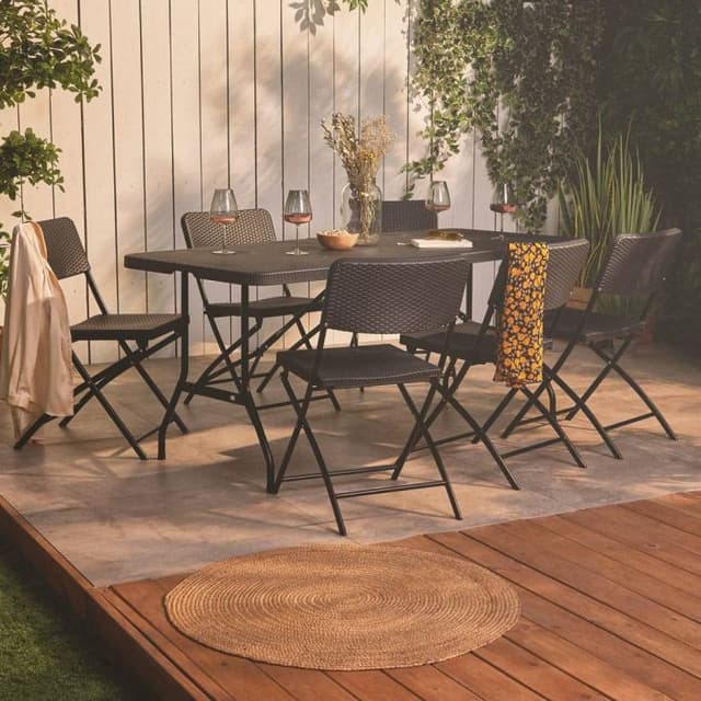 VonHaus Rimini 6-Seater Folding Garden Dining Set