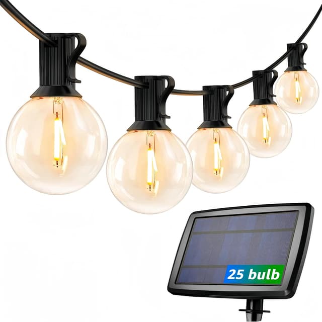 Lepro Solar Festoon Lights Outdoor, 25ft 25 G40 Bulbs