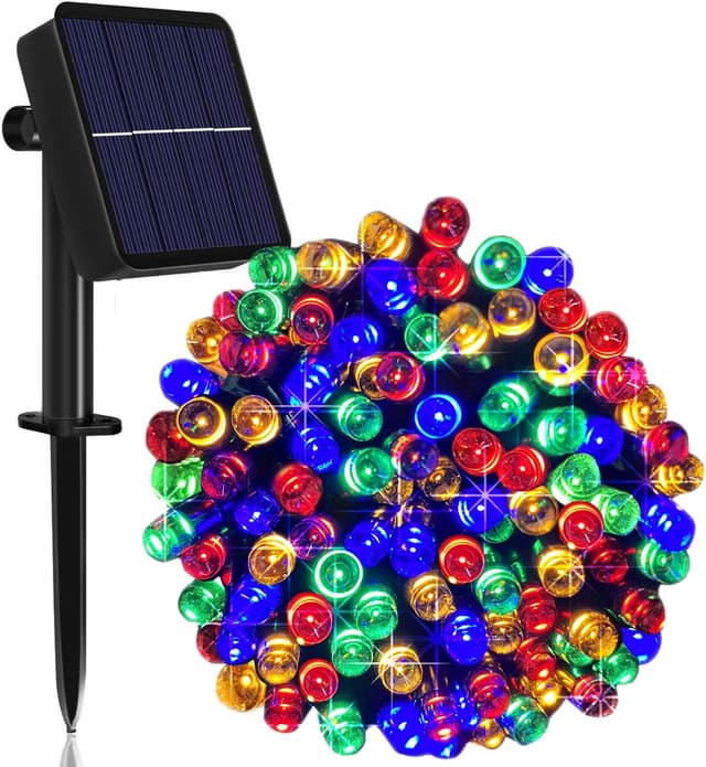 Solar String Lights Outdoor, 65ft 200 LED Multi-Colour