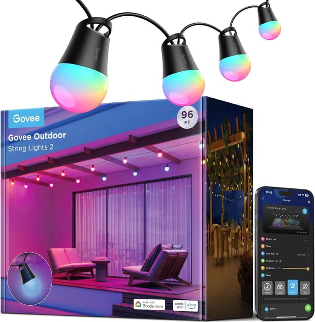 Govee Outdoor Smart String Lights 2, 30M RGBICW