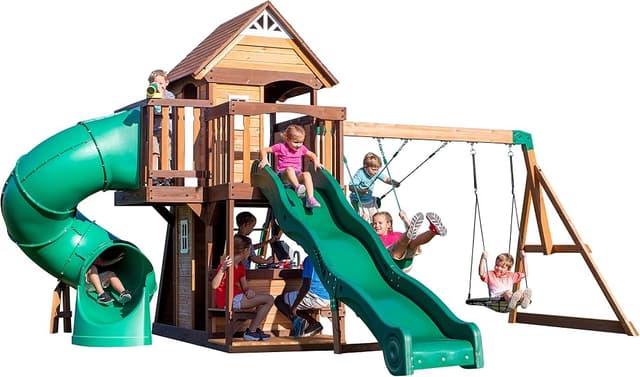 Backyard Discovery Cedar Cove Wooden Swing Set