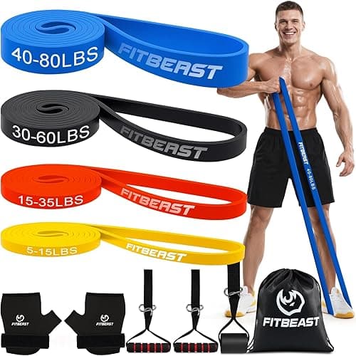FitBeast 3-Piece Resistance Bands Set with Gloves