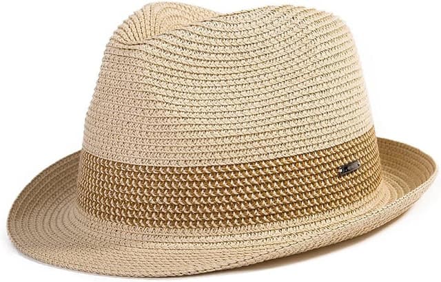 Comhats Unisex Panama Fedora Trilby Straw Sun Hat
