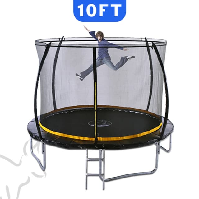 Kanga 10ft MK2 Premium Trampoline with Safety Enclosure, Net, Ladder and Anchor Kit