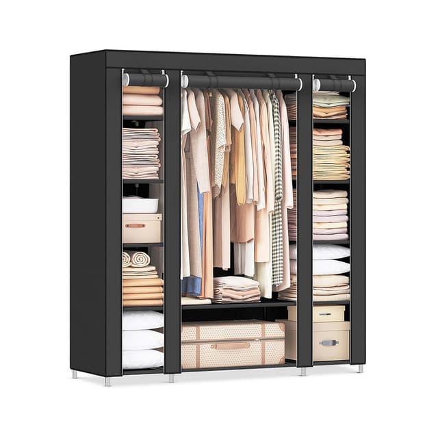 SONGMICS Fabric Wardrobe 12-Compartment Portable Wardrobe LSF03G