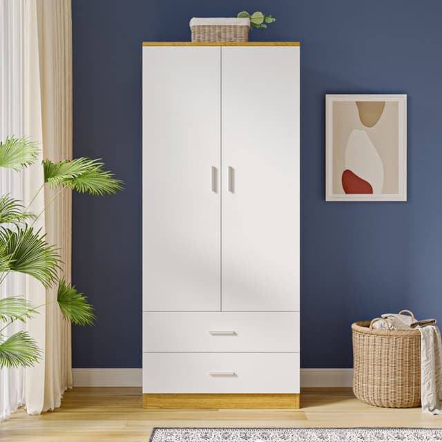 Panana Modern 3 Door Triple Wardrobe with Drawers